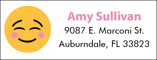 Blushing Emoji Return Address Labels